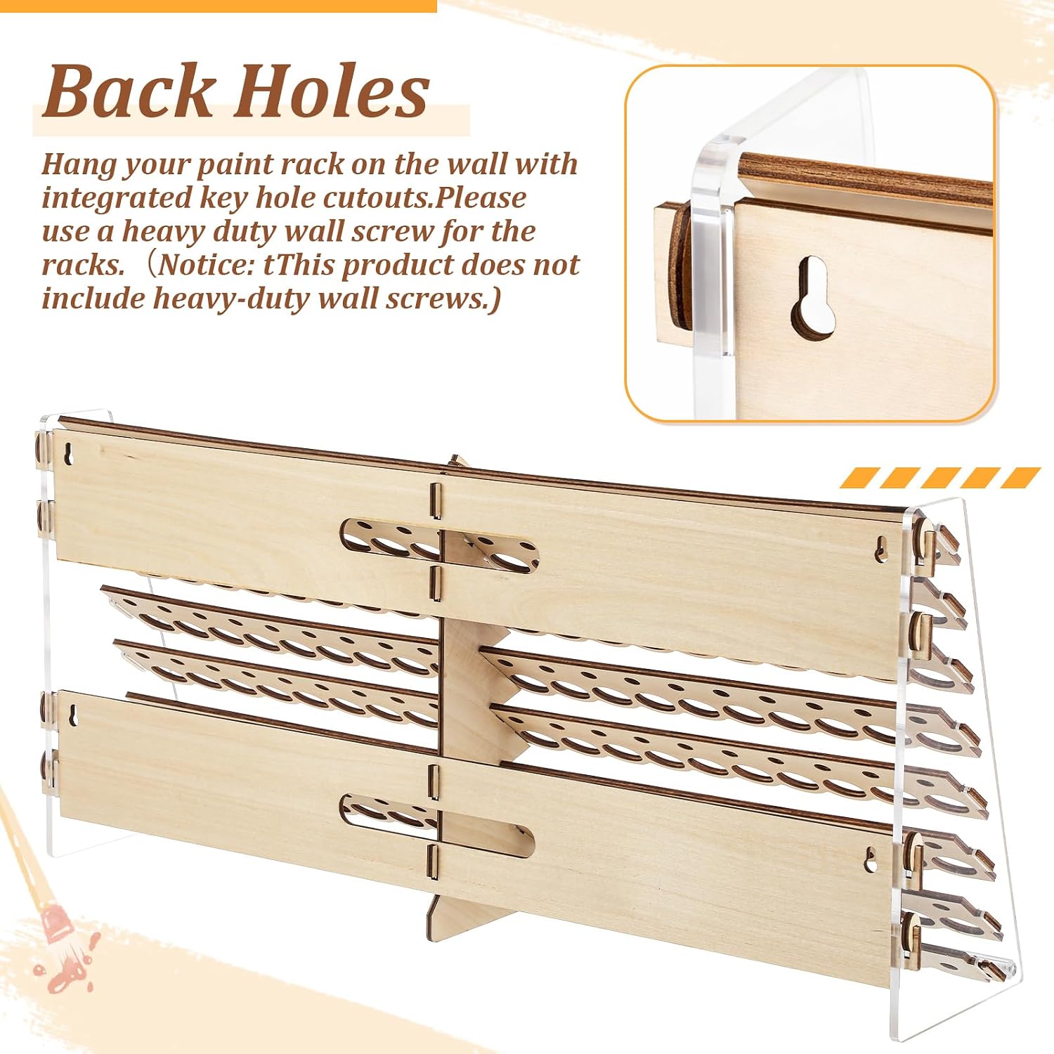 Colingmill 168 Holes Wooden Paint Rack for 18 ml Dropper Bottles