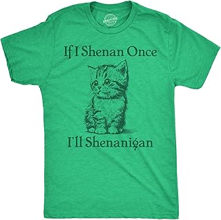 Mens Funny T Shirts If I Shenan Once Ill Shenangian Sarcastic St Patricks Day Tee for Men