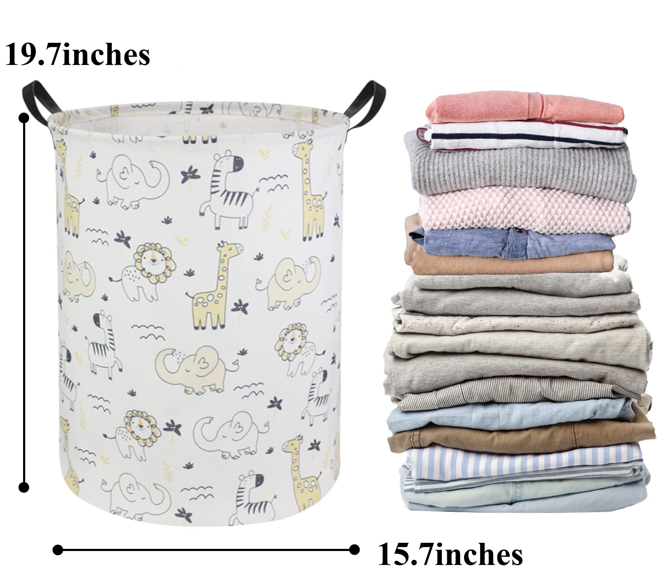 Cesta de lavandería para bebé, cesta de bebé para guardería, niños y niñas, lindos juguetes para niños, organizador de decoración de habitación de animales (animales) 6