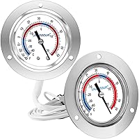 Vista 1 de Termómetro para Enfriador Comercial, Termómetro para Refrigerador, Termómetro para Enfriador de Pasillo, Termómetro Analógico de Montaje en Panel