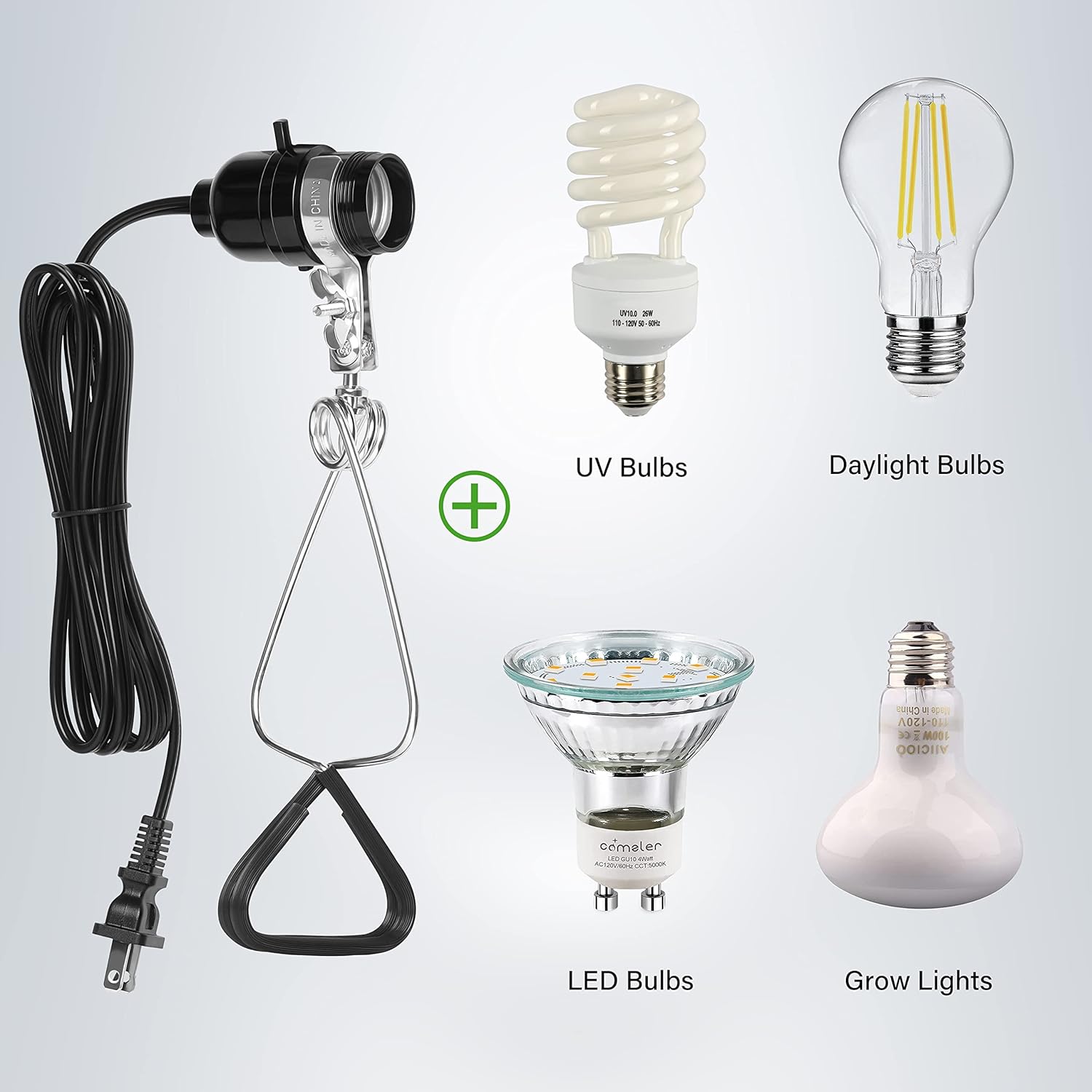 Simple Deluxe 1-Pack 18/2-Gauge Brooder and Heat Clamp Lamp with Bakelite Socket 150 Watt 6 Feet Cord, Black