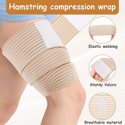 Venda de Compresión Ajustable para Piernas, 2 Piezas, Beige miniatura 3