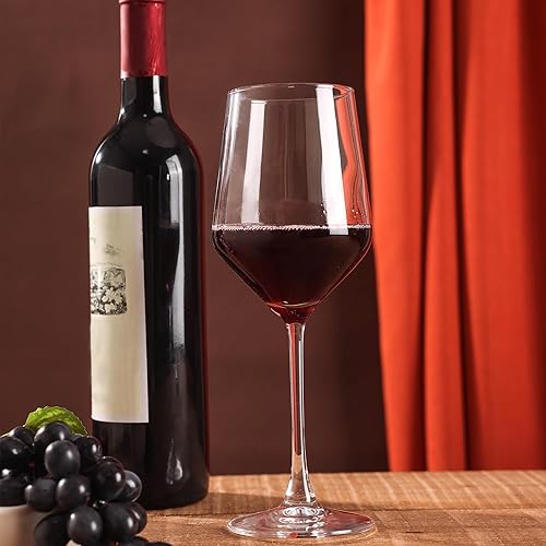 Miniatura 7 de Juego de 8 copas de vino tinto de 17 onzas para boda, regalo de inauguración de la casa