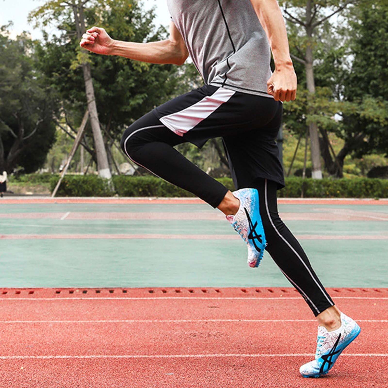 SDEQA Chaussures D'athlétisme pour Unisexes Adulte Respirantes Chaussures D'athlétisme À 7/8 Clous Antidérapantes Dédiées Pointes De Sprint Junior