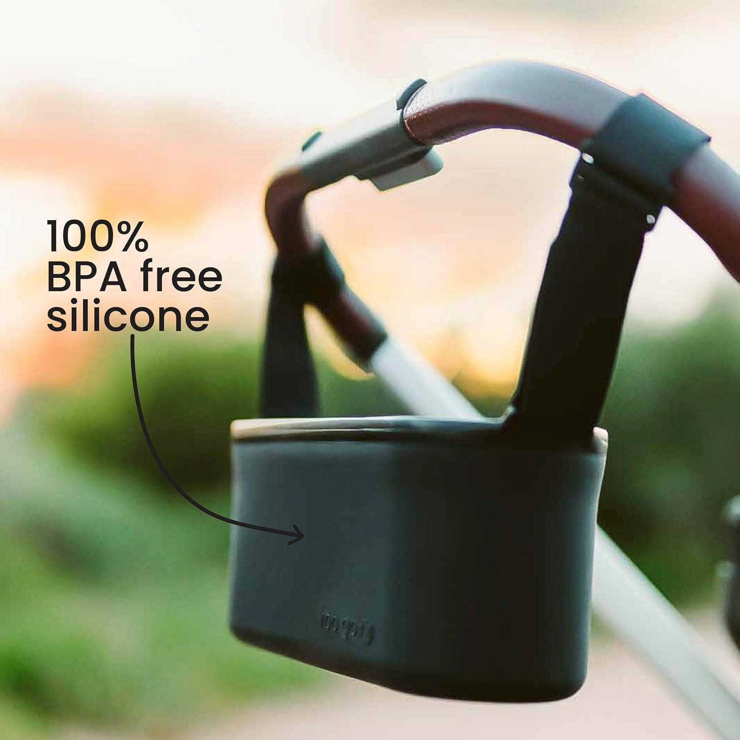 Universal Silicone Stroller Organizer | Waterproof, Easy-Clean Caddy with Secure Cup Holders & Organized Interior | BPA-Free, Anti-Slip Straps | Fits Uppababy, Nuna, Doona & Most Strollers | roo go