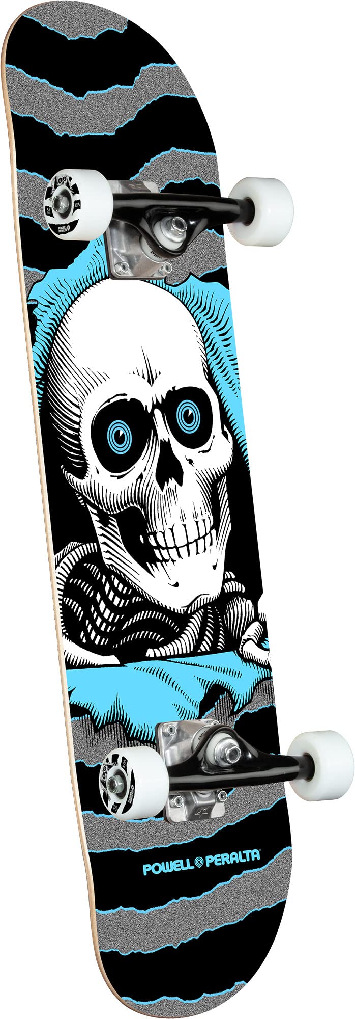 Powell Peralta Factory - Patineta completa Ripper One Off plateado/azul claro, 19,7 cm
