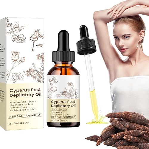 Aceite Cyprus Rotundus para depilación, hidratante y calmante aceites Cyperus que reducen el crecimiento del vello corporal, equilibra el tono de la