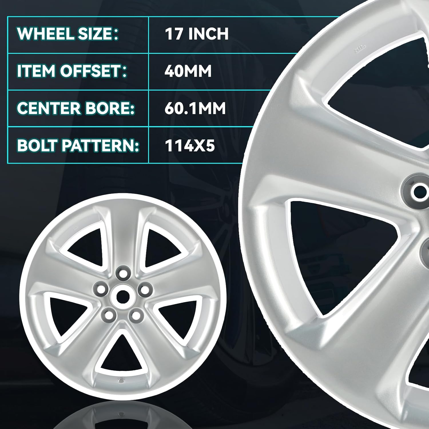 New 17x7 inch 17 Inch Premium Aluminum Alloy Wheel Rim Fits for 2013 2014 2015 Toyota RAV4, Alloy Replacement Wheel, Car Rims Replacement, OE Stock Specs