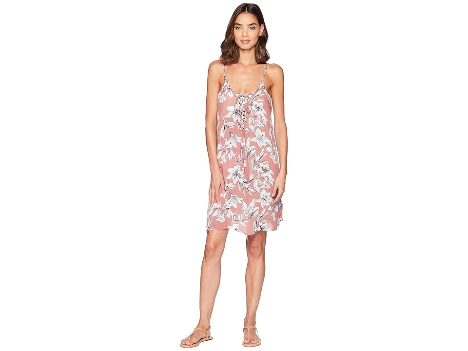 

Roxy Softly Love Printed Dress Cover-Up (Withered Rose Lily House) Women's Swimwear