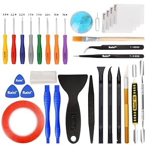Kaisi 32 in 1 Professional Electronics Screen Opening Pry Tool Repair Kit with Steel and Carbon Fiber Nylon