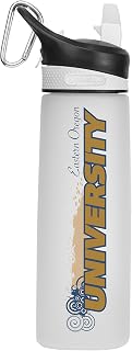 Eastern Oregon University Tritan Plastic Frosted Sport Water Bottle, Design-1 - White