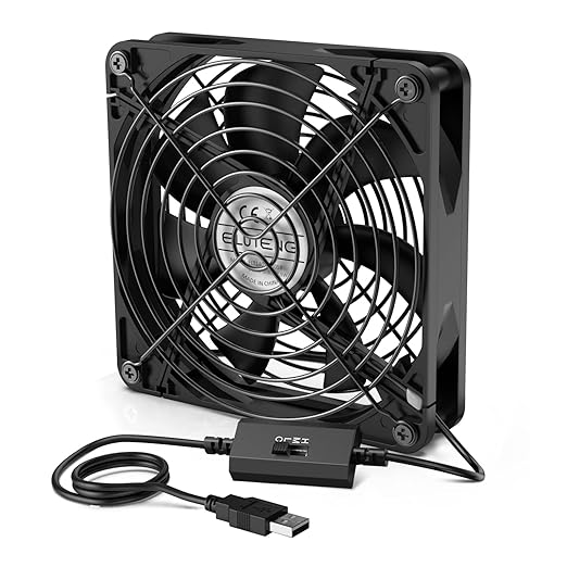 ELUTENG USB Fan 140mm 5V Desk PC Fans with L/M/H 3 Adjustable Speed