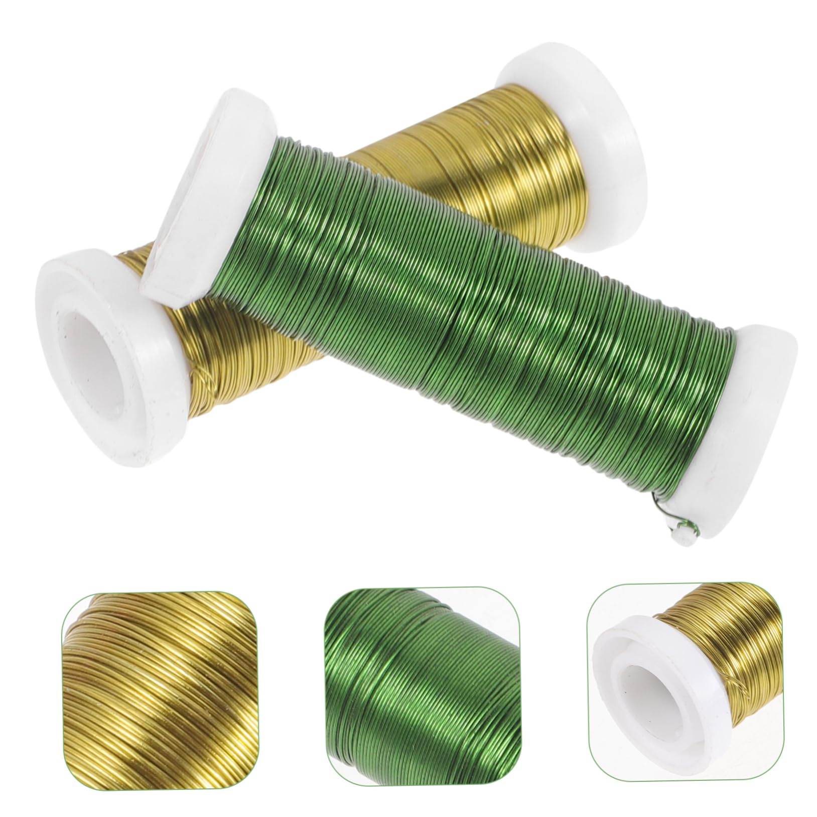 DOITOOL 2 Rolls Durable Floral Iron Wires for Flower Arrangement Artificial Flower Stems for Craft Projects Wreath Making and Floral Decorations