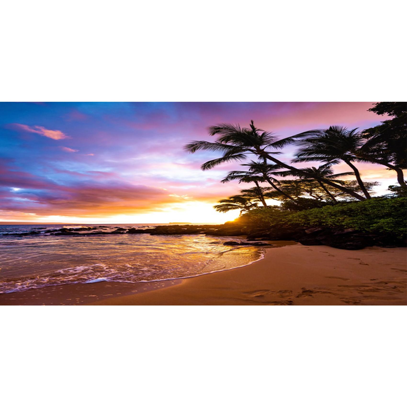 MIRRORANG 91x50cm Aquarium Background Tropical Seaside Sunset Terrarium Background Decoration Reptile Tank Backgrounds — image 1