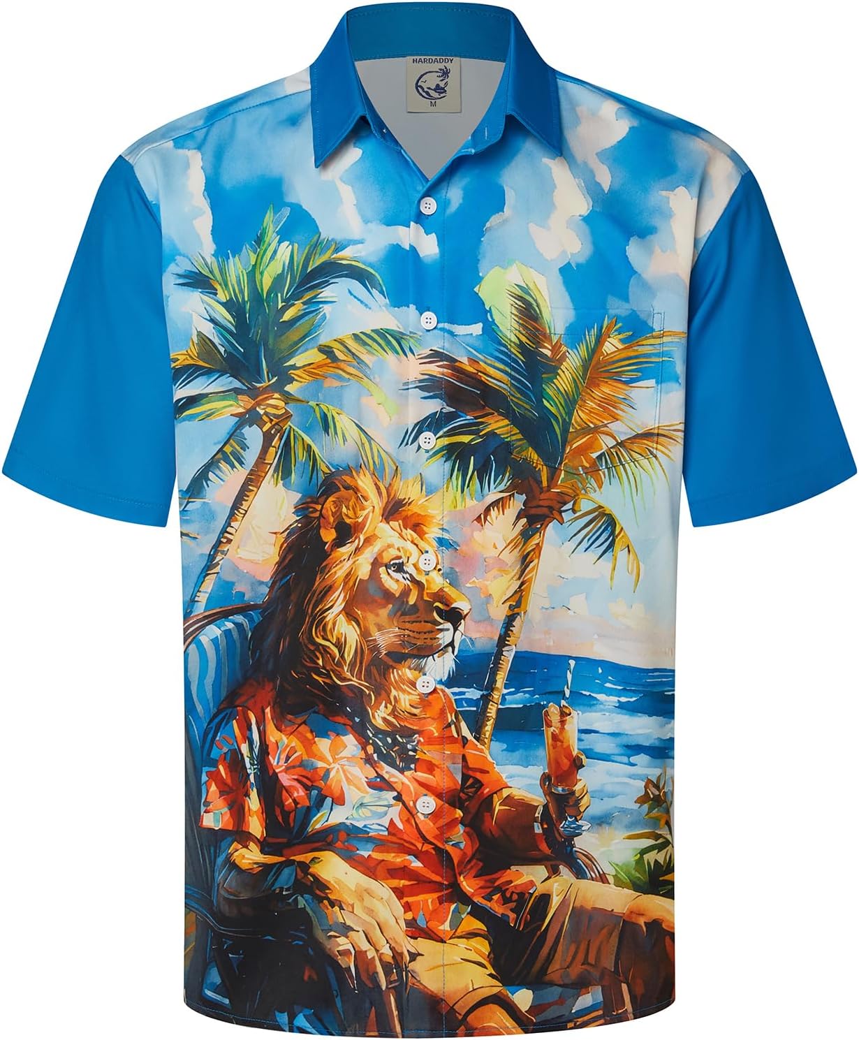 Hardaddy Men's Hawaiian Shirt Short Sleeve Funny Printed Casual Button Down Aloha Shirt