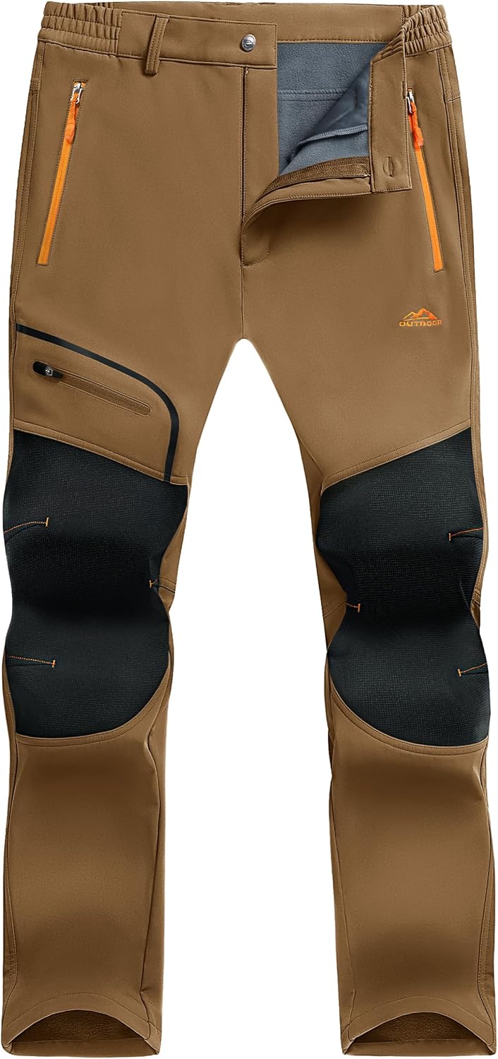 TACVASEN Men's Snow Ski Pants Winter Fleece Lined Water Resistant Insulated