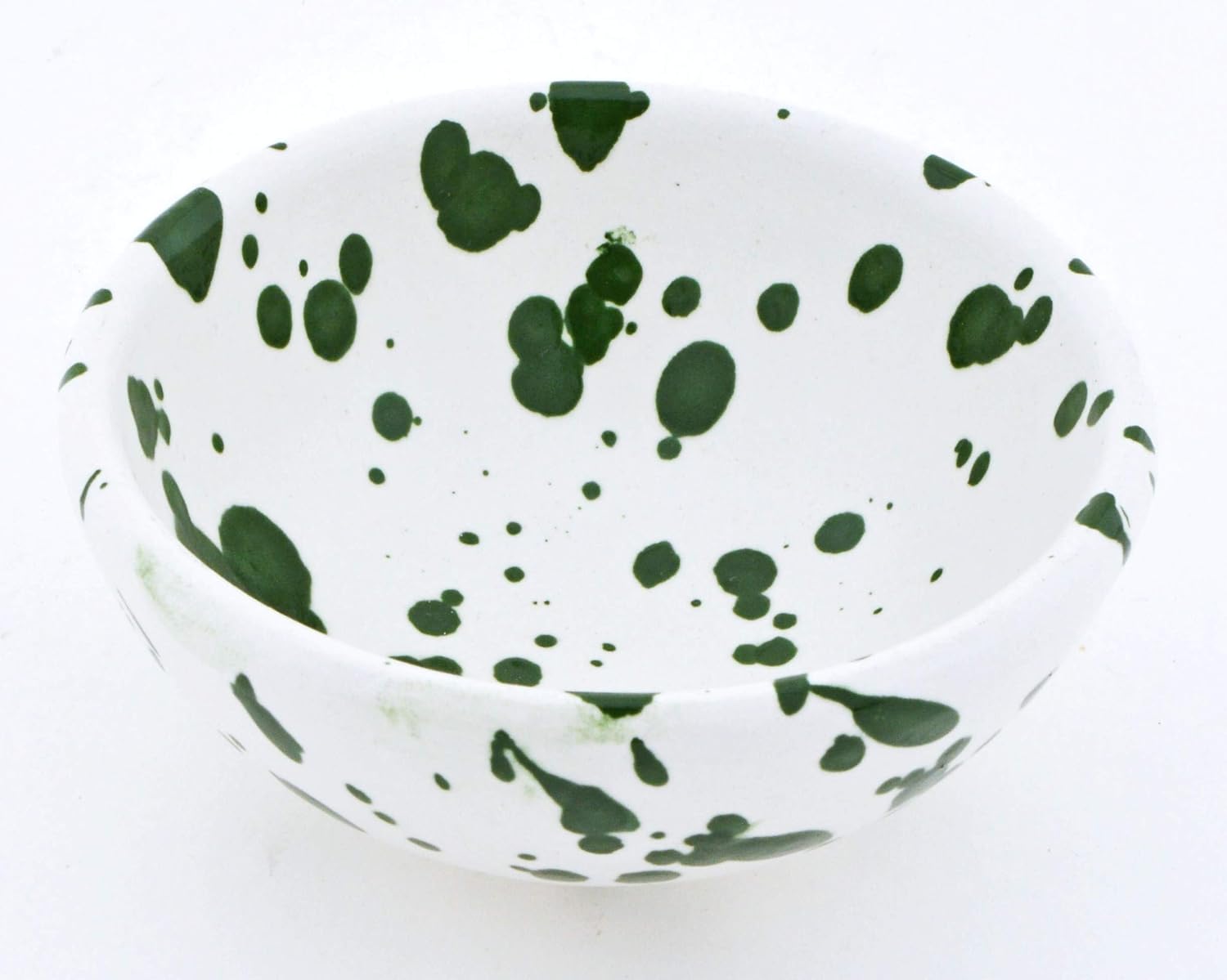 Ceramic Pizza Plate 33CM, Handmade and Handpainted in Mate Green Decoration. 12,99" x 12,99" x 0,98"