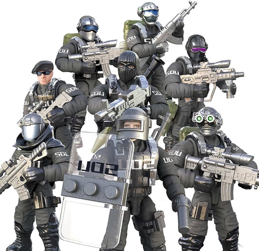 Amazon.co.jp: MEIEST SWATモデル装備組み立てブロックおもちゃ、8個