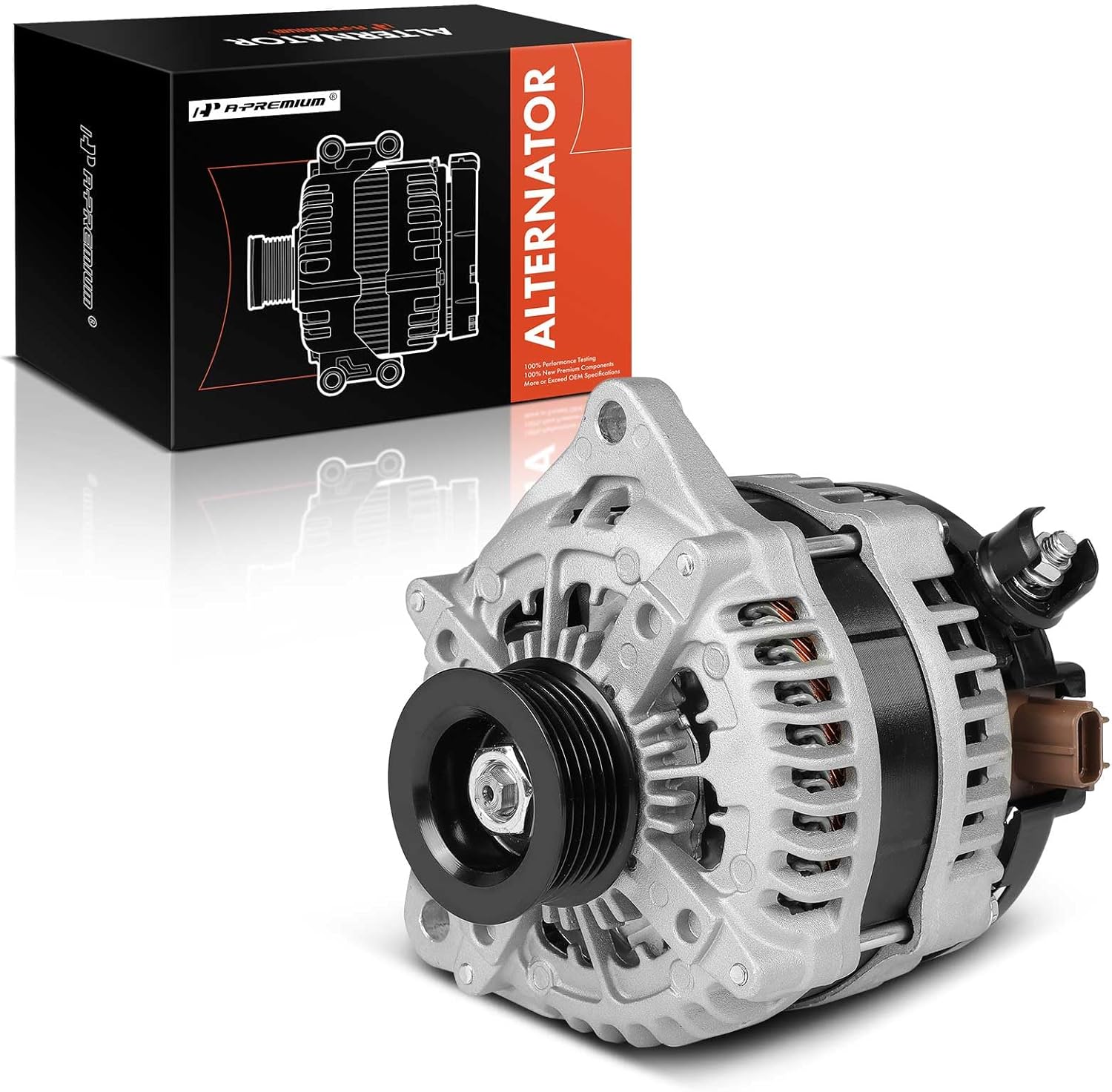 A-Premium Alternator Compatible with Ford F-150 F150 2012-2017, 3.5L 3.7L, 12V 200A 6-Groove Pulley Clockwise, Replace# 104210-6670, TN104210-6670