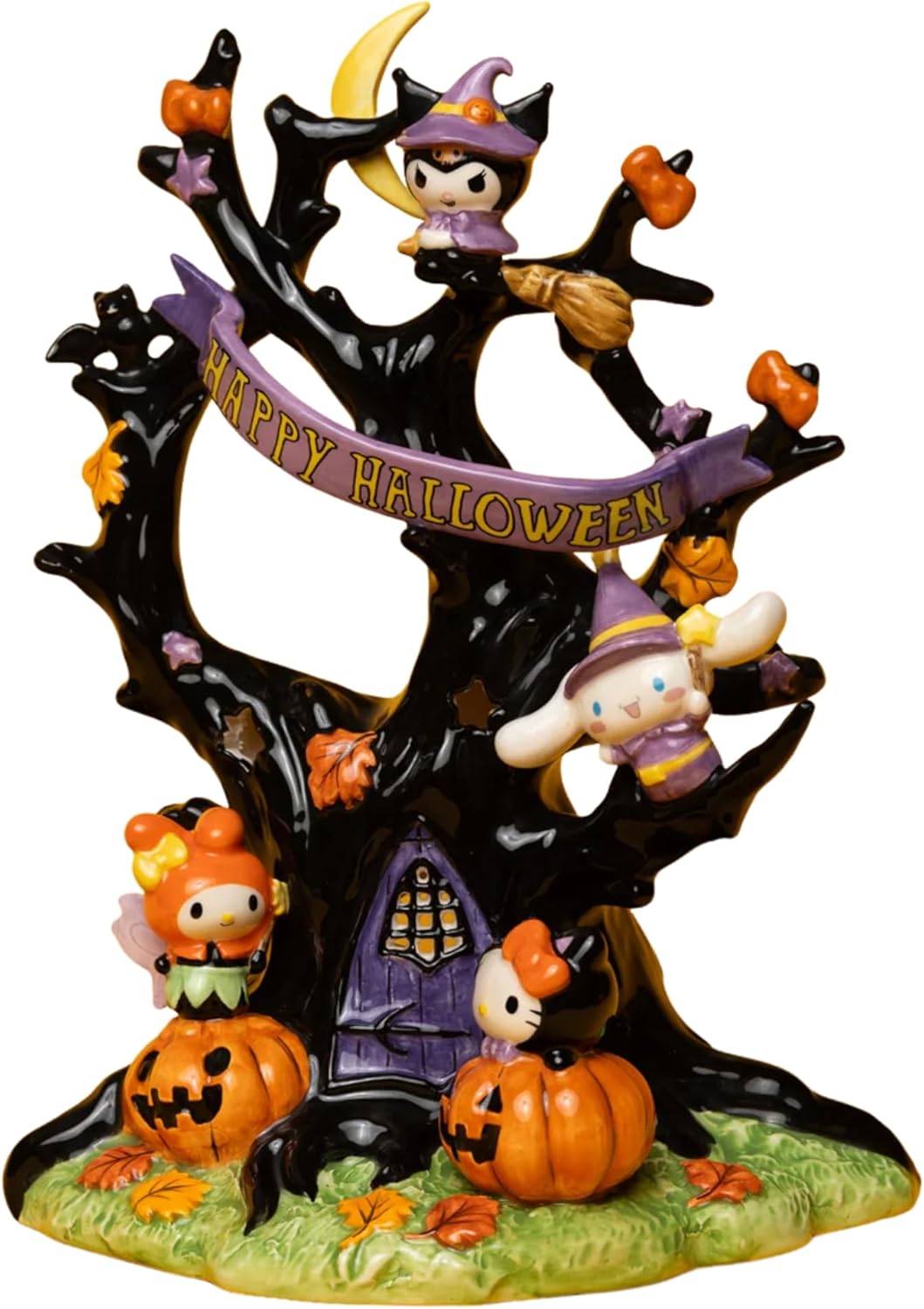 Blue Sky Clayworks Hello Kitty & Friends Halloween Tree, 11” Ceramic Halloween Centerpiece