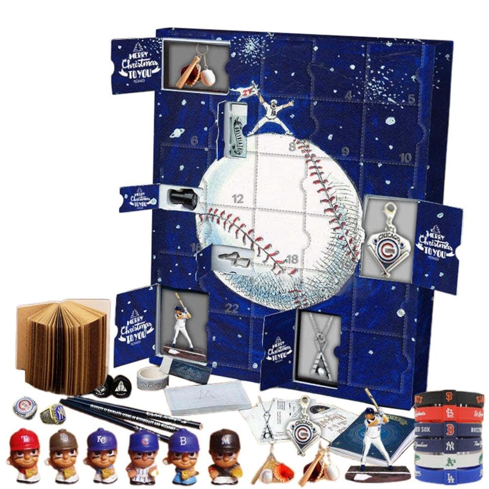 Advent Calendar Baseball Christmas Countdown, 24 Days Baseball Set for baseball player Adult Men Teen Boys Home Christmas Decoration, 2024 Xmas Surprise Gift