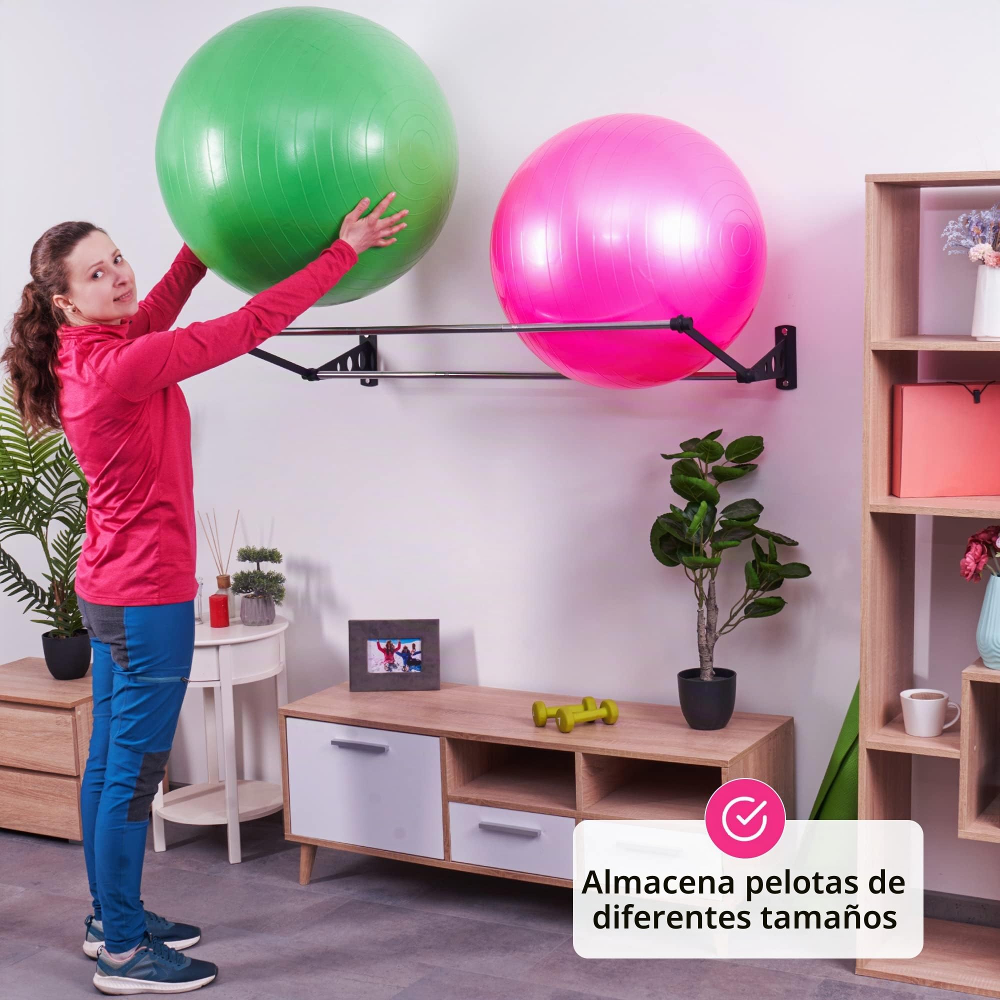 Soporte De Pared Para Pelotas De Ejercicio | Colgador De Pelotas | Para Pelotas De Yoga, Pelotas De Fitness | Soporte Pelotas Pilates Pared | Soporte Balon Futbol | Soporte Balon de Pilates