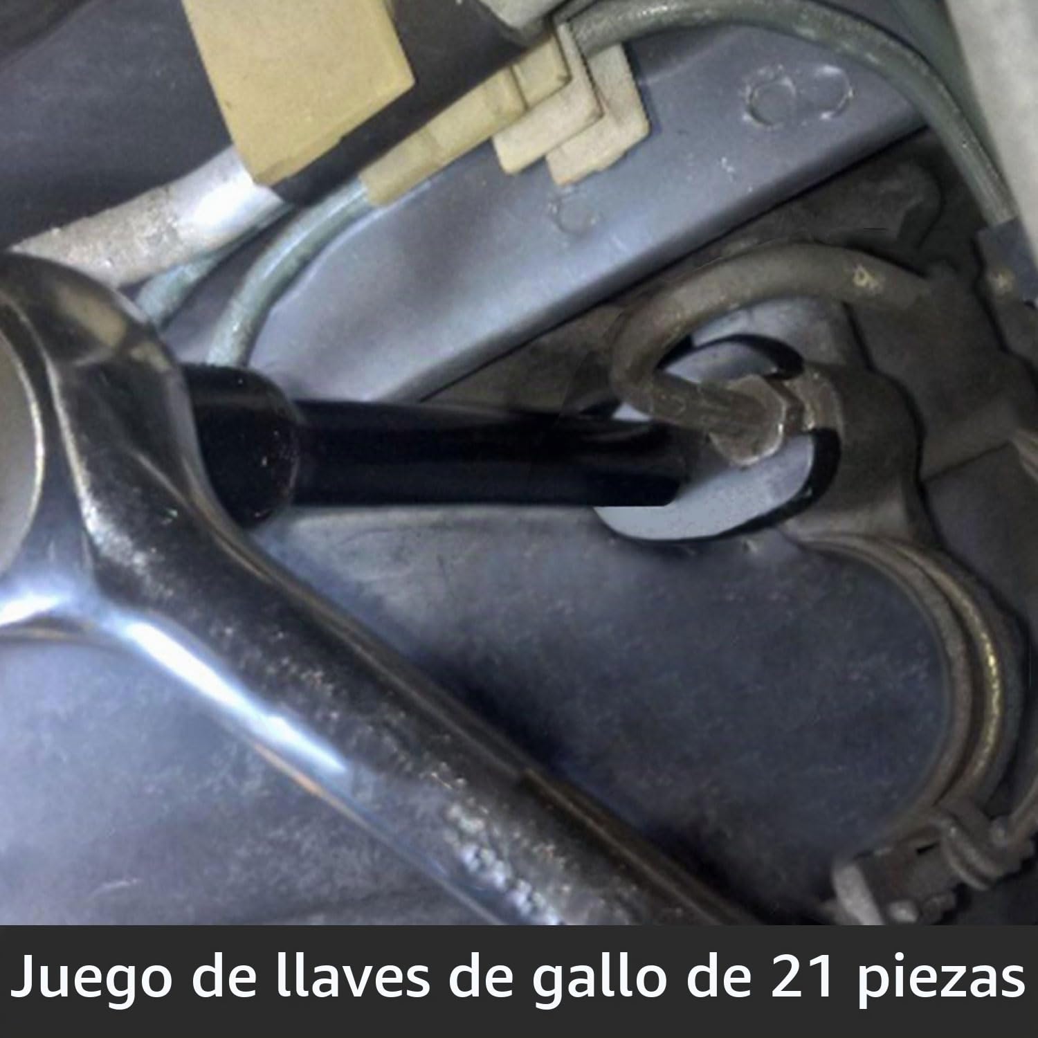 DPTOOL Juego de llaves de pata de gallo de 1/2 pulgada y 3/8 pulgadas, juego de llaves métricas de 8 a 32 mm, juego de llaves de pata de gallo de 6 puntos, juego de 21 llaves de tuerca acampanada para