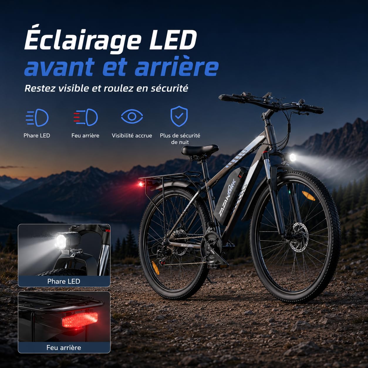 TIGUOWISH C29PRO Vélo Électrique Adulte,Batterie Amovible 48V Moteur Tout-Terrain,VTT 21 Vitesses,Freins à Disques Sécurisés,Écran LCD Intelligent,Éclairage LED Haute Luminosité
