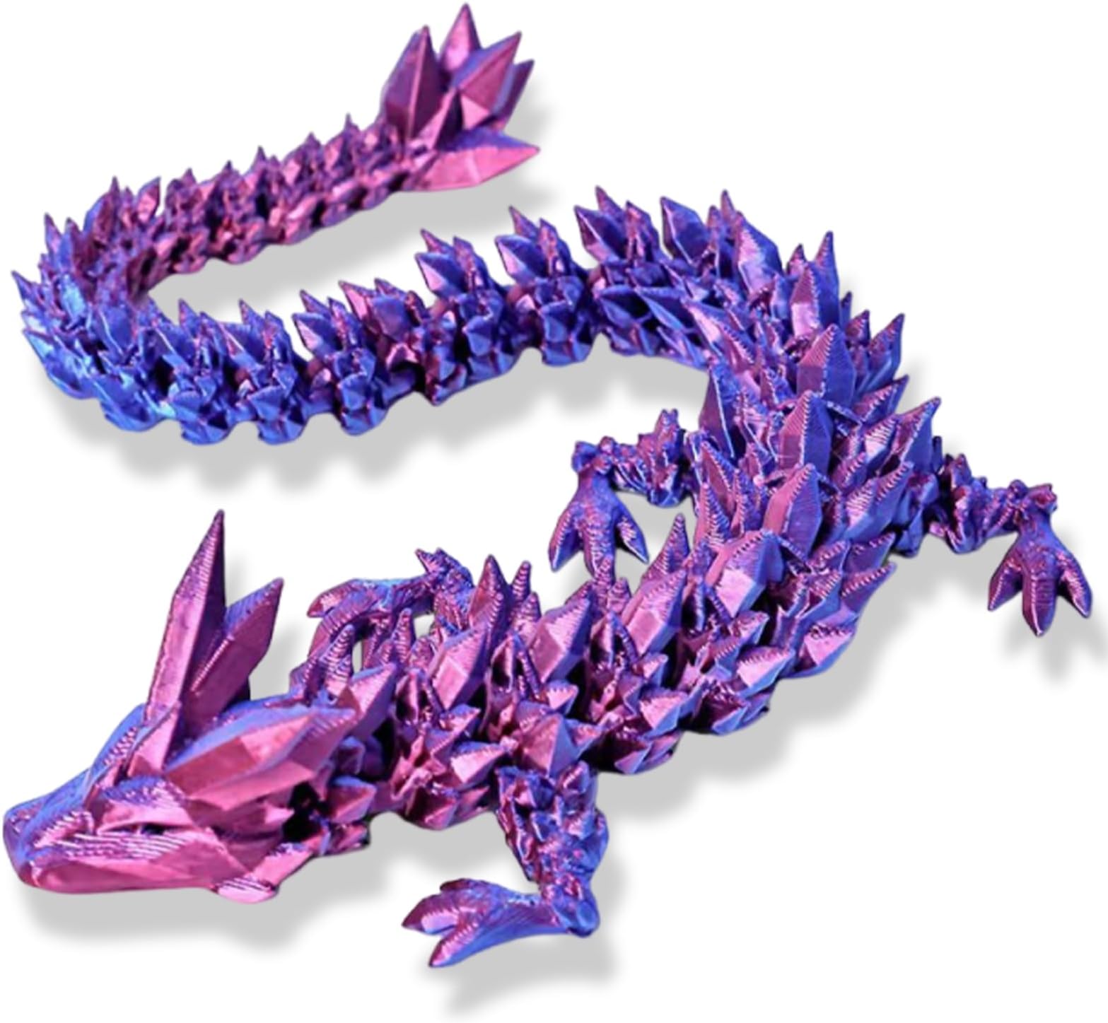 Dragon, Dragon Toy, 3D Printed Toys Dragon Toys with Flexible Articulated Wings Full Articulated Dragon Crystal Surprise Dinosaur for Fish Tank Decoratio (Purple)