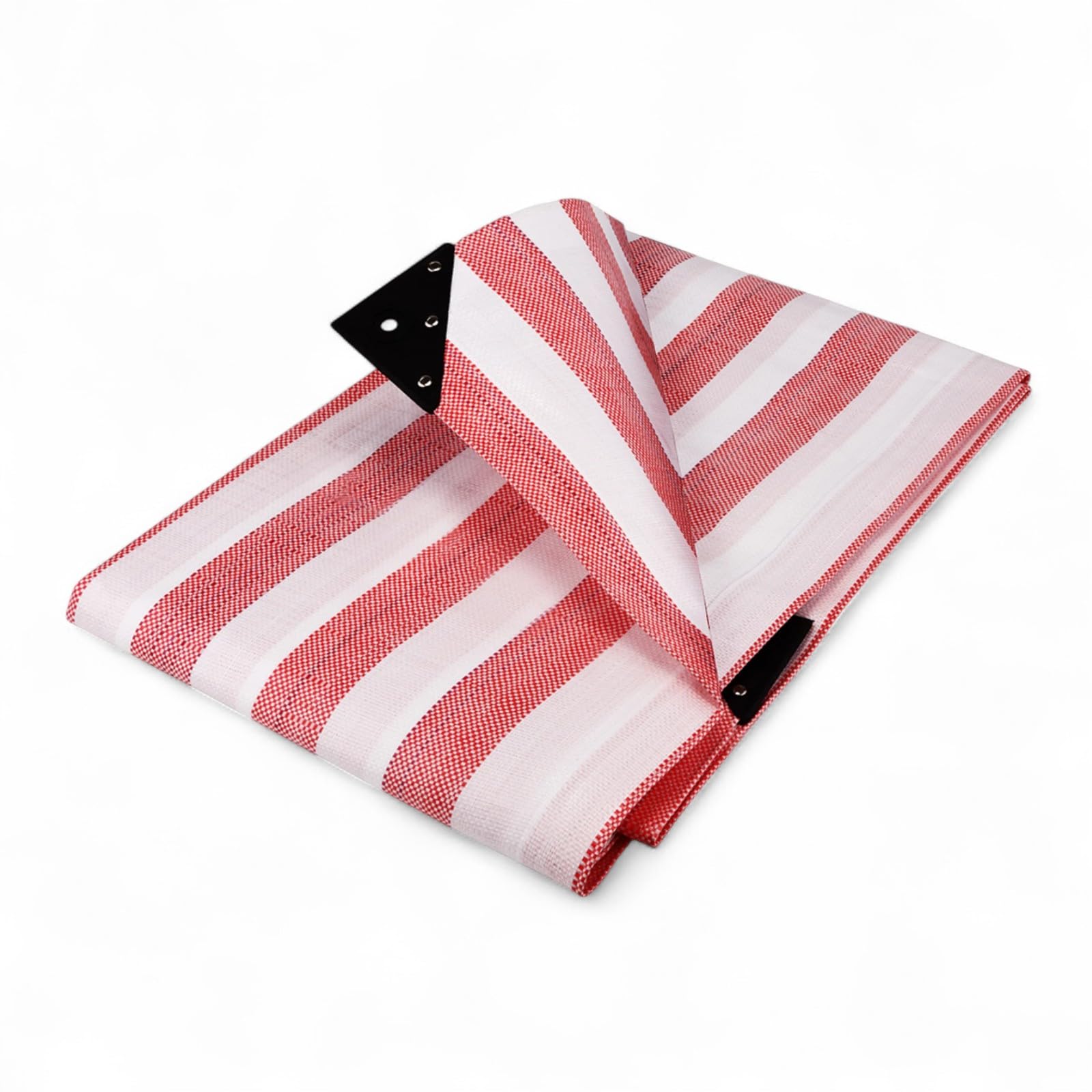Shoplines Supplies Red & White 170Gsm Heavy Duty Striped Tarpaulin –Waterproof Market Stall Cover – Uv Protected Outdoor Tarp With Eyelets & Corner Reinforcements (, 4.5M X 6.0M (15' X 20'))