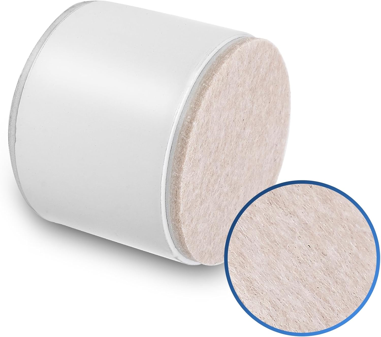 Bonsicoky 4 Pcs Self-Adhesive Furniture Bed Risers, Round Heavy Duty Carbon Steel Table Sofa Risers Adds 2" Height with Felt Pad, White