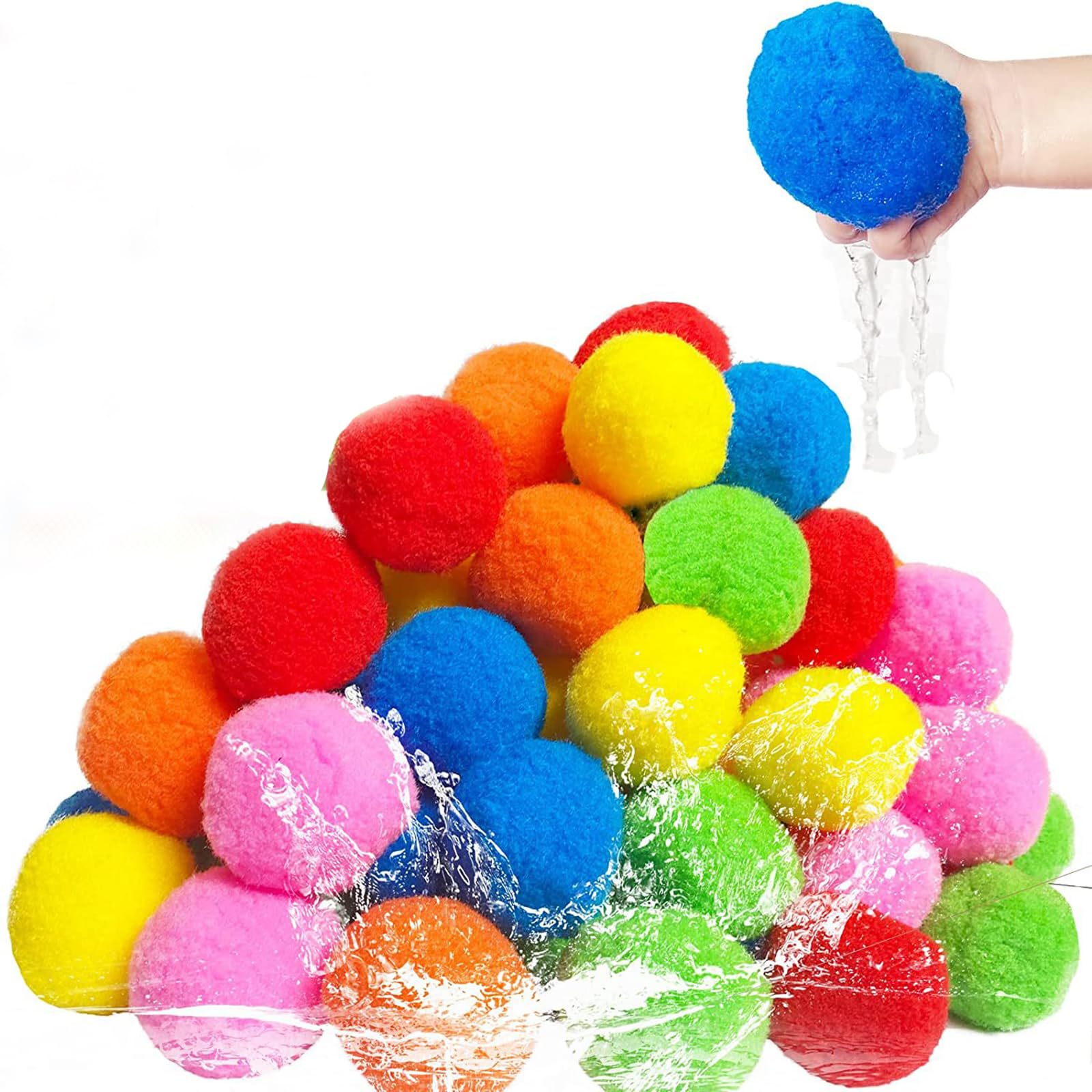 60 Reusable Water Balloons for Backyard Water Fights Kids Summer