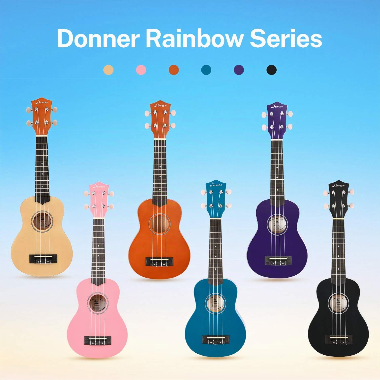 Donner Ukulélé pour Enfant Débutant Soprano Ukulélé Kit 21 pouces Adulte avec Sac Sangle Tuner, Online Leçon, Couleur Naturelle