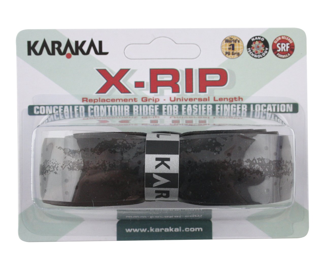 Karakal X-Rip Replacement Grip - Tennis - Badminton - Squash (Black)