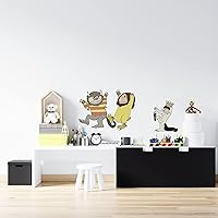 Vista 2 de Where The Wild Things are Title of Famous Children's Book - Vinilo decorativo para pared, diseño lindo y creativo de un niño