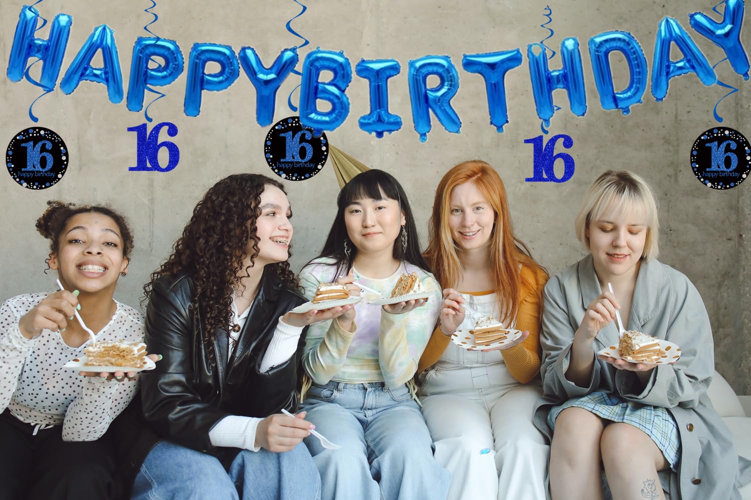 Kit Decorazioni Per 16° Compleanno Ragazzo – Tema Blu Con Palloncini, Striscione, Decorazioni A Spirale E Coriandoli, 101 Pezzi