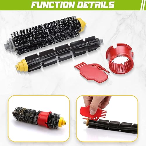 Miniatura 8 de Accesorio para Irobot Roomba 600 610 614 620 650 660 665 680 690 695 Kit de piezas de repuesto para aspiradora, paquete de 3 filtros, cepillo