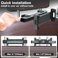 Vista 2 de Kairiyard Soporte para Tableta para Automóvil, Brazo de Extensión Triangular Ajustable Soporte para Tableta de Asiento Trasero de Automóvil