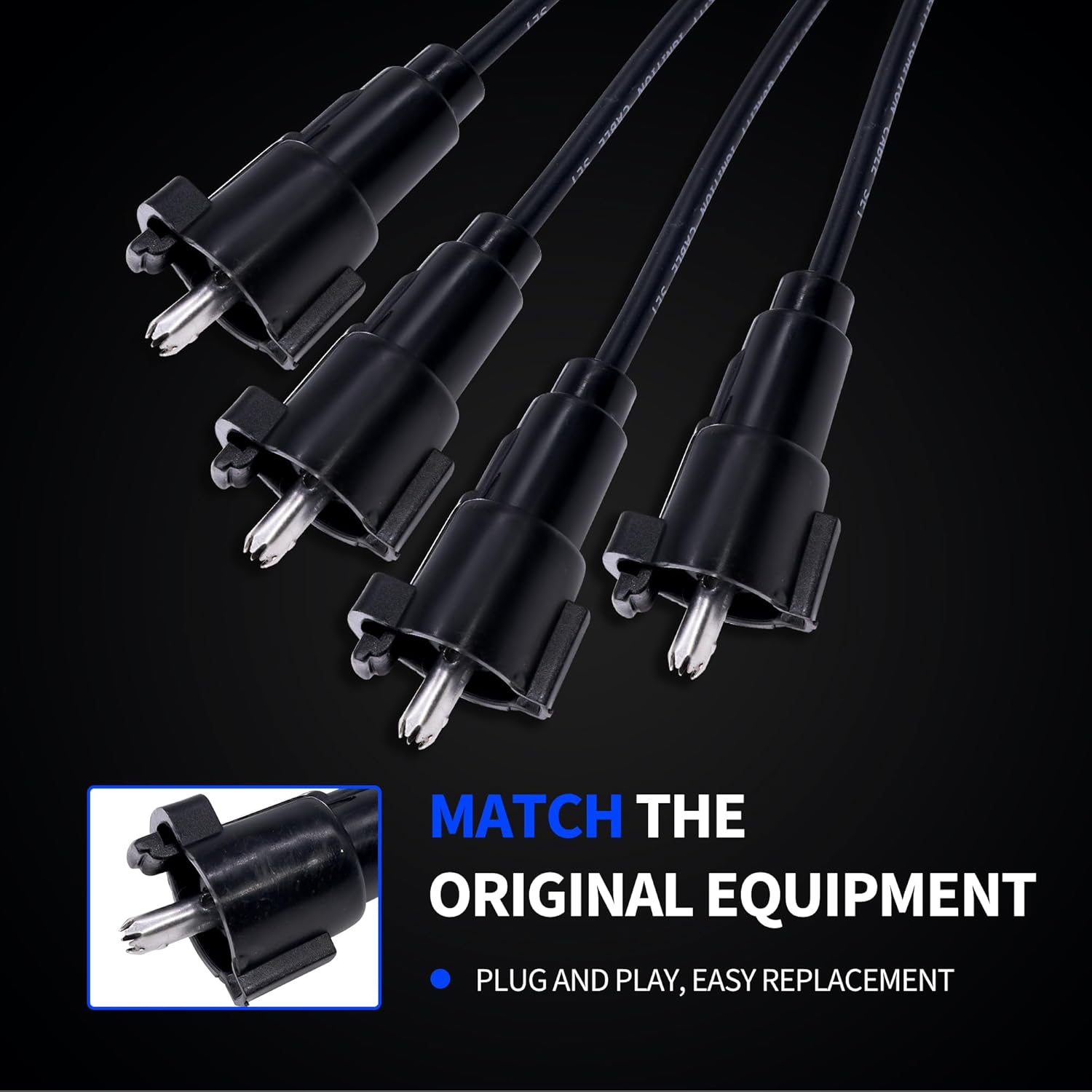 Spark Plug Wires Set 90919-22387 Compatible with Toyota T100 L4 1997 1998 Tacoma 4Runner L4 1996 1997 1998 1999 2000 2001
