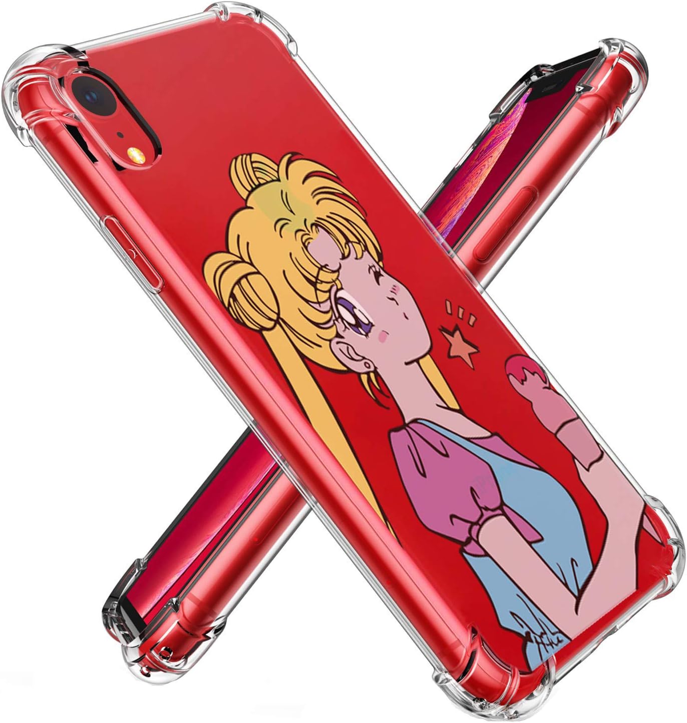 Allsky Case for iPhone XR 6.1",Clear Cartoon Design Pattern Soft Cute Fun Cool Ultra-Thin Cover,Kawaii Kids Girls Women Teens Skin Creative Shockproof Funny.Cases for iPhone XR 6.1” Sail Moon