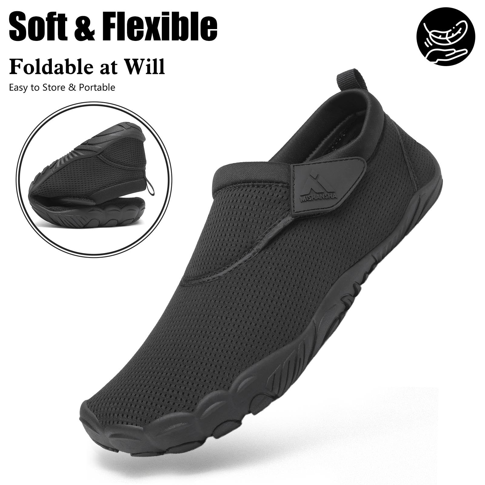 Mishansha Zapatos de Agua Antideslizante Secado Rápido para Hombre Mujer Playa Tallas 36-46