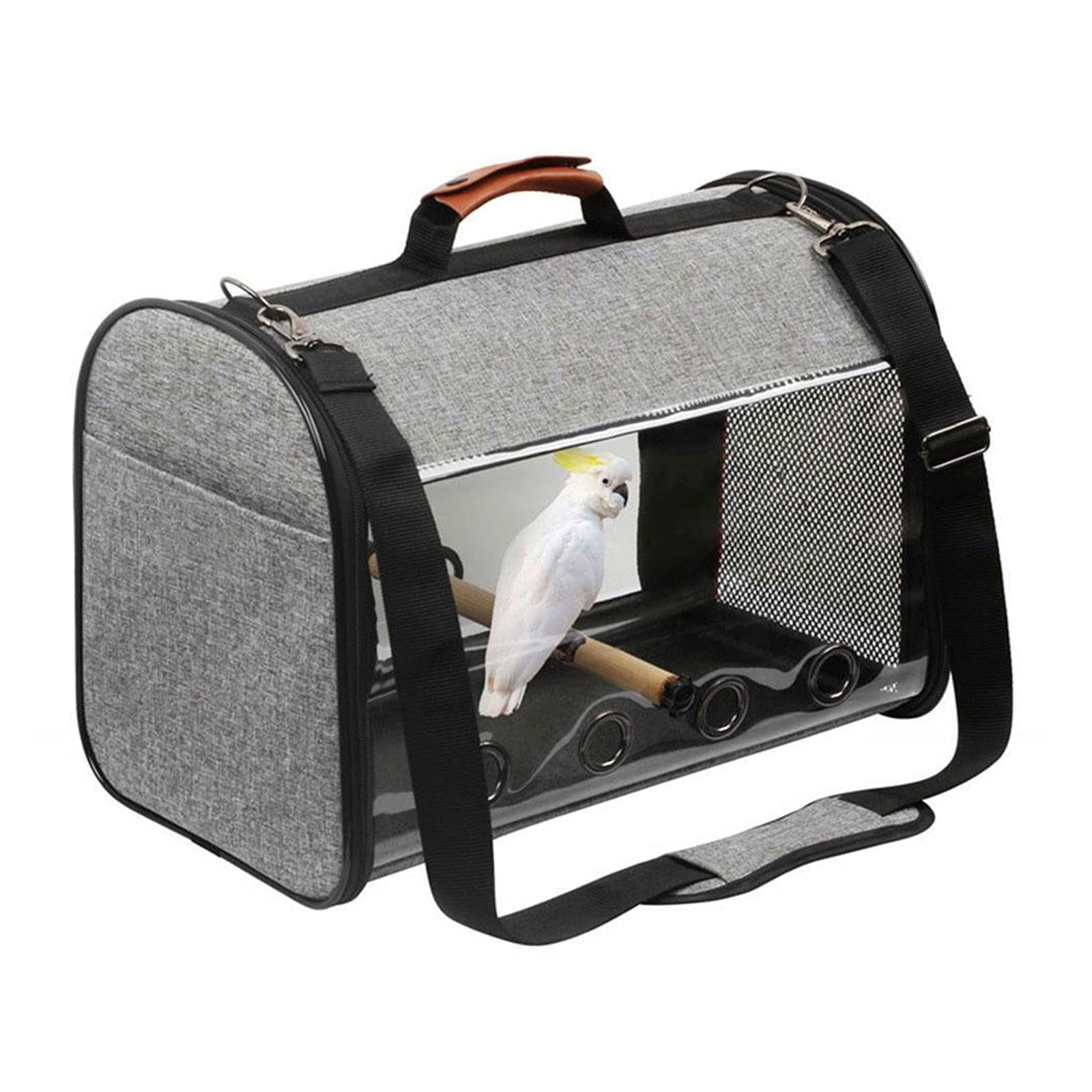 Liudan Jaula de Pájaros Pájaro Pájaro Travel Carrier Transparente Parrot Pájaro Pájaro Cause Mochila de Asas con Doble Cremallera Diseño Caja de Transporte de Aves Jaula