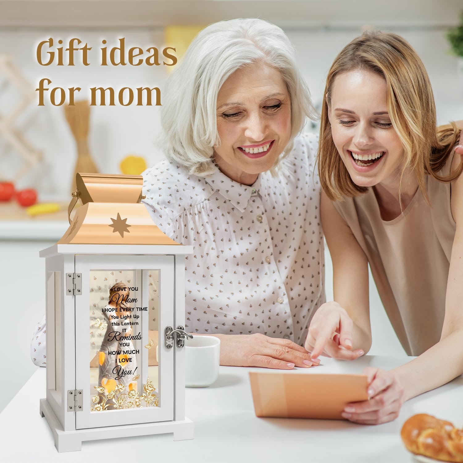 Gifts for Mom from Daughter - Unique Mother's Day Birthday Gifts for Mom from Daughter- Mother Daughter Gift Lantern Christmas
