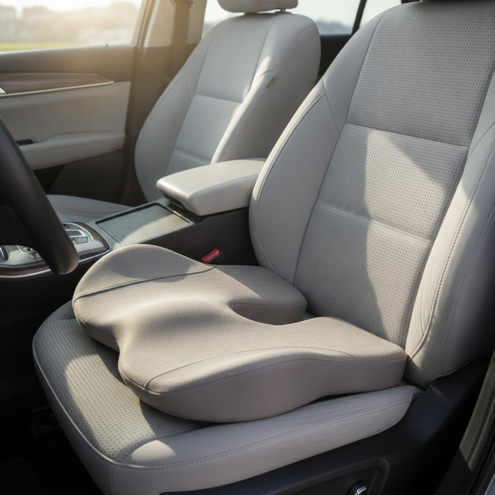 Cojín Ergonómico para Coche, Gris turquesa, Gris Turquesa【Modelo Sencillo】
