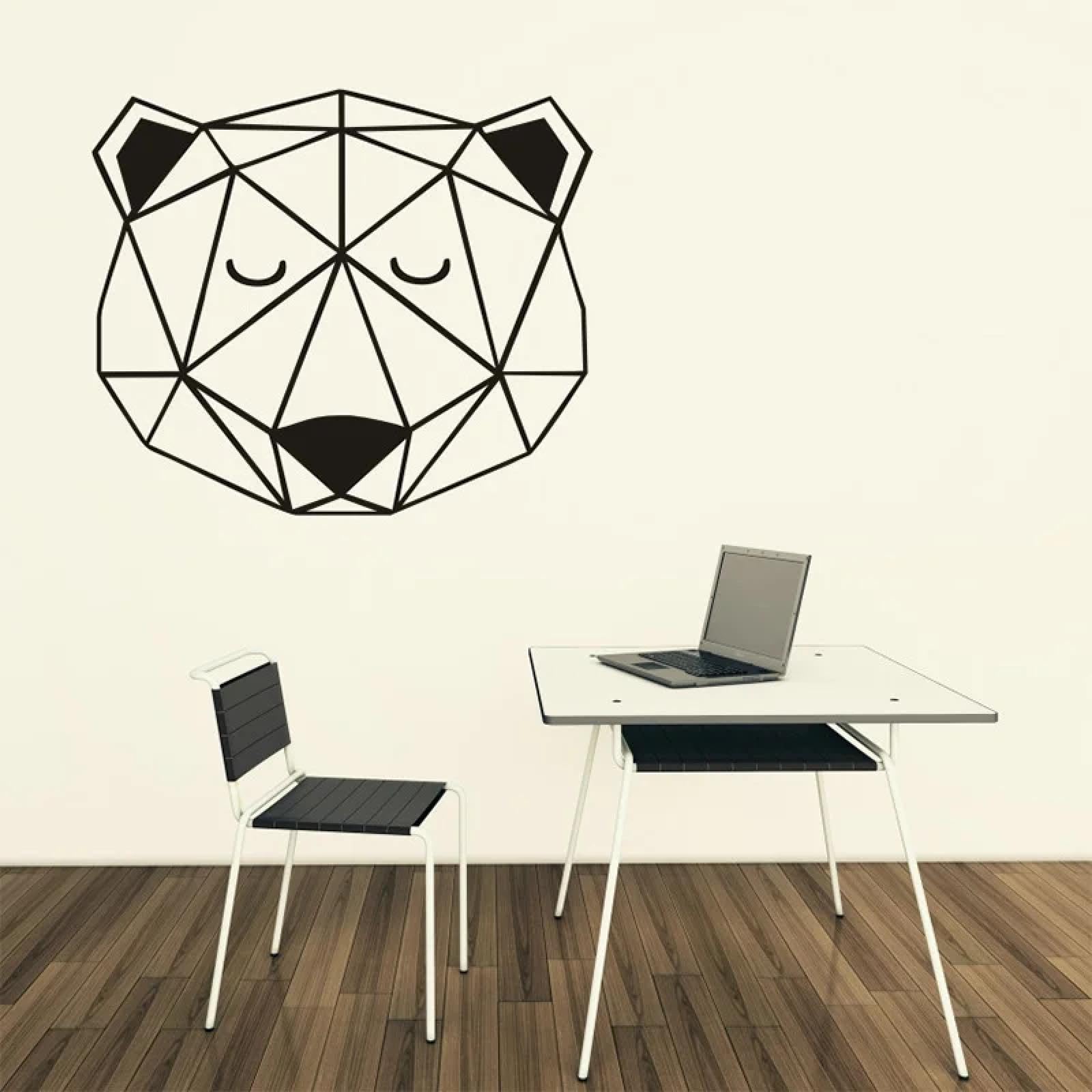 WEIMEIJIE Geometric Bear Head wall Stickers for Children's Rooms, playrooms, kindergartens, Nurseries, Living Rooms, bedrooms, and Other wall Art.