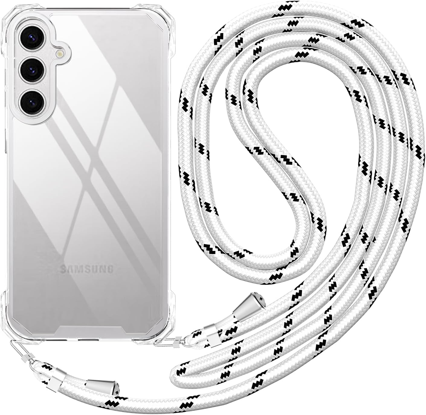 Strap Crossbody Case for Samsung Galaxy S26 Clear Women, Shockproof Neck Shoulder Strap Phone Cover with Adjustable Lanyard Phone Case for Samsung Galaxy S26 Girls