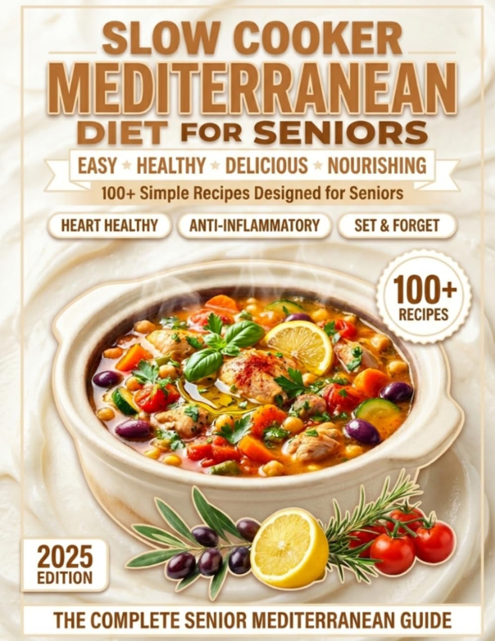 Slow Cooker Mediterranean Diet for Seniors: 100+ Set-and-Forget Anti-Inflammatory Slow Cooker Recipes for Seniors to Lower Inflammation, Strengthen the Heart & Lose Weight on the Mediterranean Diet