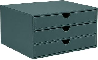 UnionBasic Document Organizer, 3-Drawer File Cabinet Document Storage Box, Office Desktop Filing Organizer, Dark Ivy