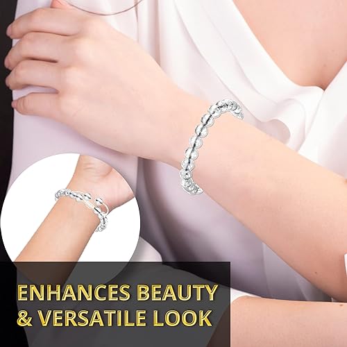Vista 123 de Adjustable Crystal Bracelet – Gemstone Bead Bracelet with Adjustable Macrame String – Chic Gemstone Bracelet for Men and Women – 8mm Round Healing