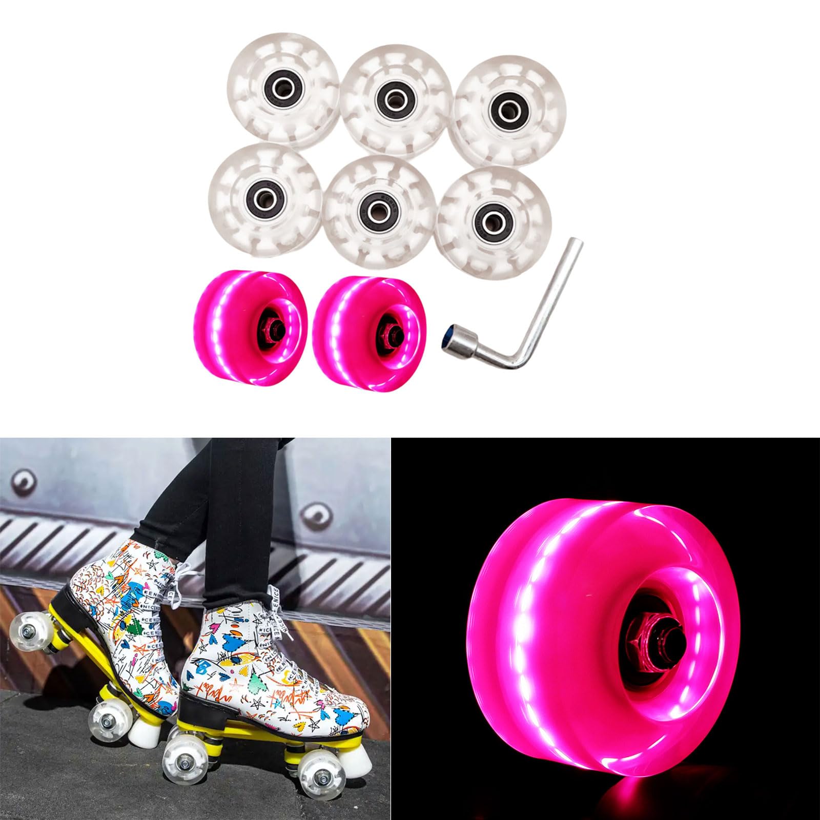 Quads Skate Replacement With Bearings Roller Skate Wear Resistant For Double Row Skate Skateboard
